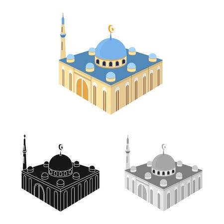Vector design of mosque and islam sign. Collection of mosque and muslim stock vector illustration.のイラスト素材
