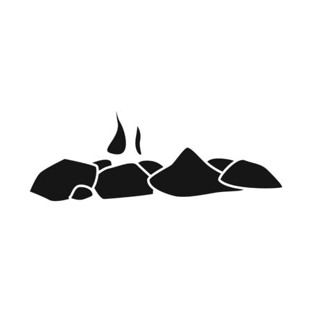 Vector illustration of bonfire and smoke sign. Collection of bonfire and firewood stock symbol for web.のイラスト素材