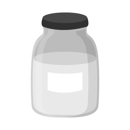 Isolated object of jar and milk icon. Set of jar and bottle stock vector illustration.のイラスト素材