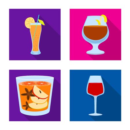 Vector illustration of liquor and restaurant sign. Collection of liquor and ingredient stock symbol for web.のイラスト素材