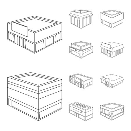 Vector design of business and supermarket logo. Collection of business and showcase stock vector illustration.のイラスト素材