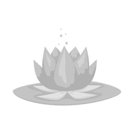 Vector illustration of lotus and flower symbol. Set of lotus and pond vector icon for stock.のイラスト素材