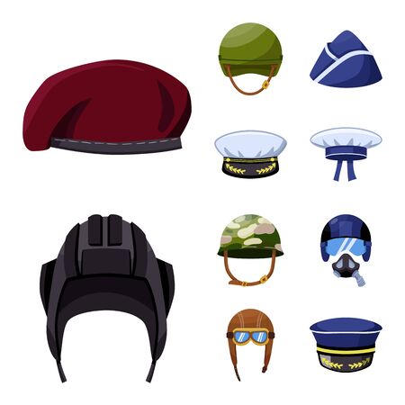 Isolated object of army and officer symbol. Set of army and soldier vector icon for stock.のイラスト素材