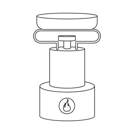 Vector design of burner and survival symbol. Set of burner and gas vector icon for stock.のイラスト素材