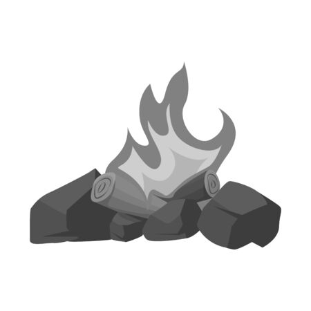 Vector illustration of bonfire and wood sign. Collection of bonfire and firewood vector icon for stock.のイラスト素材