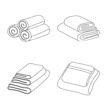 Vector design of fabric and hygiene symbol. Set of fabric and bathroom stock symbol for web.のイラスト素材
