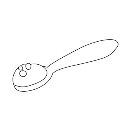 Isolated object of yogurt and spoon symbol. Set of yogurt and healthy stock vector illustration.のイラスト素材