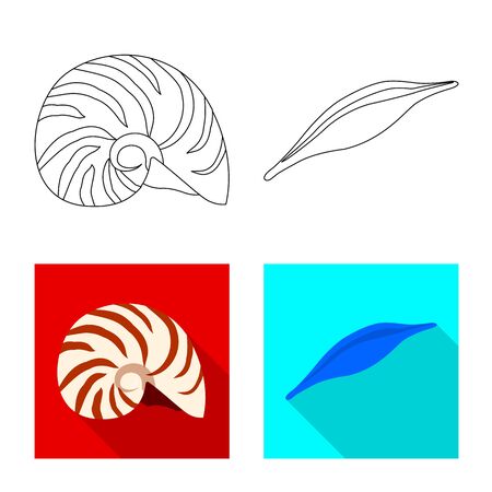 Vector design of animal and decoration sign. Set of animal and ocean stock symbol for web.のイラスト素材