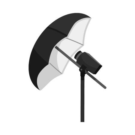 Vector design of umbrella and light  o. Collection of umbrella and setup stock symbol for web.のイラスト素材