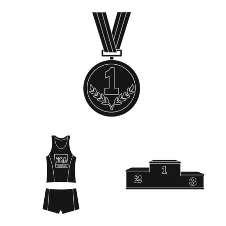 Isolated object of health and fitness symbol. Collection of health and sprint vector icon for stock.のイラスト素材