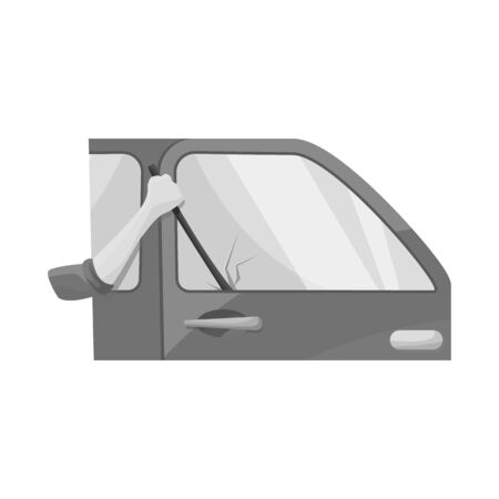 Isolated object of car and theft symbol. Set of car and auto stock symbol for web.のイラスト素材