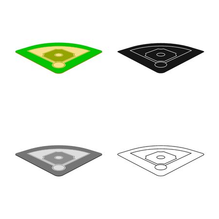 Vector illustration of baseball and field icon. Set of baseball and base stock symbol for web.のイラスト素材