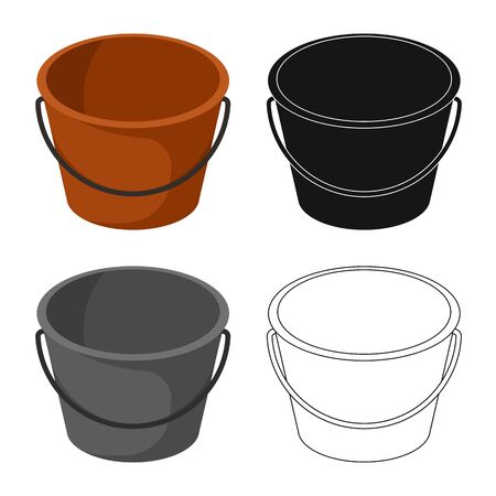 Vector illustration of plastic and bucket icon. Set of plastic and empty vector icon for stock.のイラスト素材