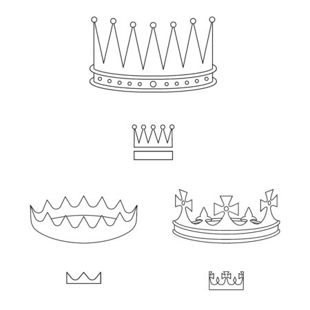 Vector illustration of queen and heraldic icon. Set of queen and vip stock vector illustration.のイラスト素材