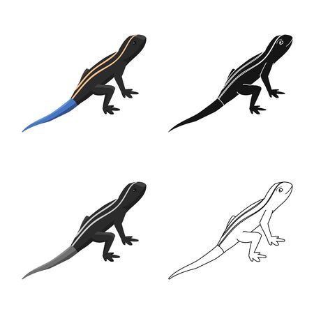Isolated object of lizard and tail icon. Set of lizard and iguana stock symbol for web.のイラスト素材
