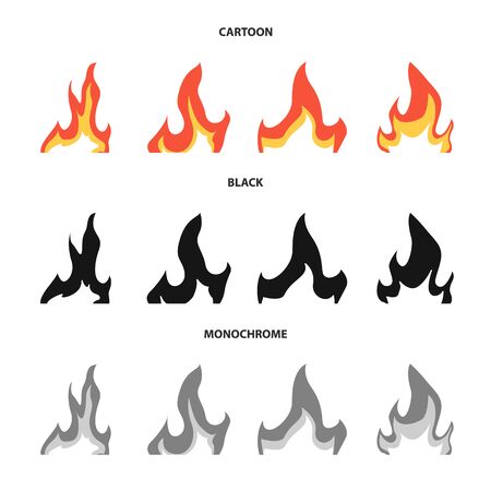 Vector illustration of bright and dangerous. Collection of bright and wildfire stock symbol for web.のイラスト素材