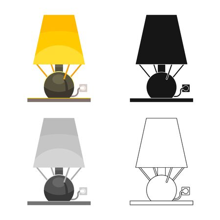 Vector design of lamp and lampshade symbol. Collection of lamp and light stock vector illustration.のイラスト素材
