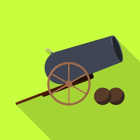 Vector design of cannon and war icon. Collection of cannon and gun stock vector illustration.のイラスト素材