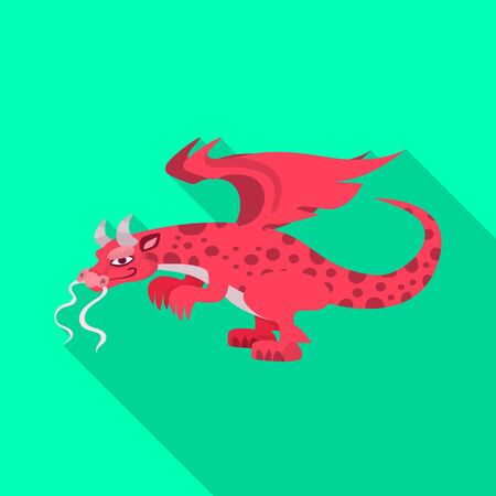 Isolated object of dragon and monster icon. Collection of dragon and wing vector icon for stock.のイラスト素材