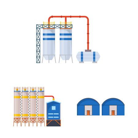 Vector illustration of industry and building. Set of industry and construction stock vector illustration.のイラスト素材