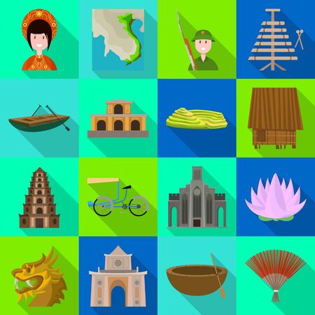 Vector design of travel and country icon. Set of travel and culture stock vector illustration.のイラスト素材
