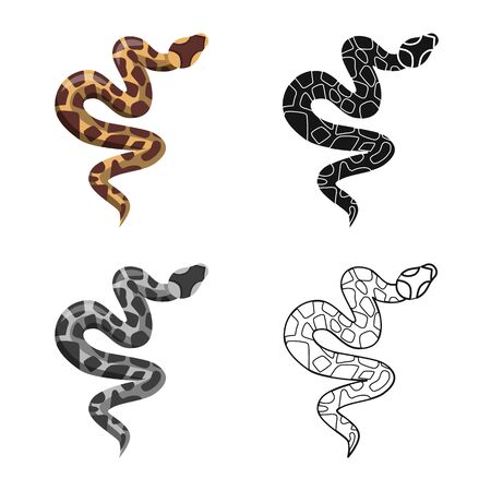 Isolated object of serpent and venomous icon. Graphic of serpent and skin vector icon for stock.のイラスト素材