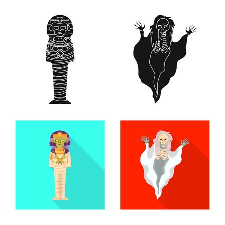 Vector illustration of mystic and hell logo. Collection of mystic and devilry vector icon for stock.のイラスト素材