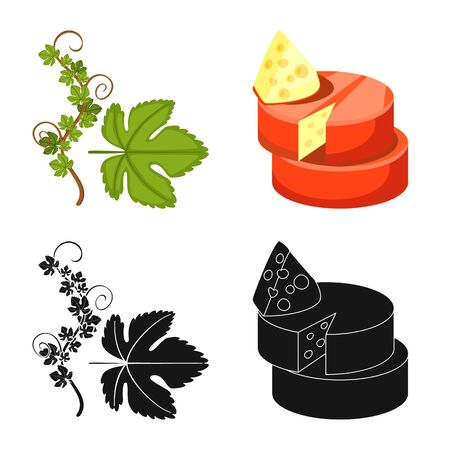 Vector illustration of farm and vineyard symbol. Collection of farm and product vector icon for stock.のイラスト素材