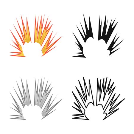 Vector illustration of flame and animation symbol. Collection of flame and magic stock symbol for web.のイラスト素材