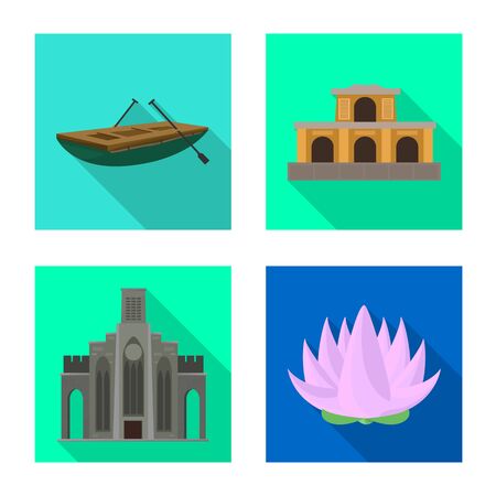 Vector design of travel and country symbol. Collection of travel and culture stock symbol for web.のイラスト素材