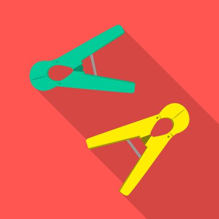 Isolated object of clothespin and drying sign. Collection of clothespin and pin stock symbol for web.のイラスト素材
