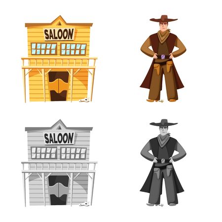 Isolated object of texas and history symbol. Set of texas and culture stock symbol for web.のイラスト素材