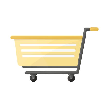 Vector design of trolley and basket symbol. Graphic of trolley and supermarket vector icon for stock.のイラスト素材