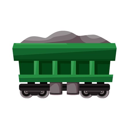 Vector illustration of wagon and cargo icon. Web element of wagon and coal vector icon for stock.のイラスト素材