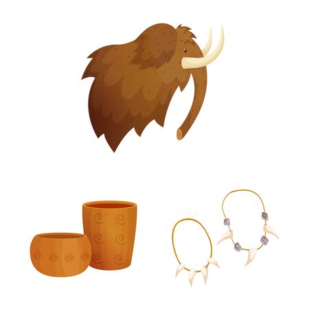 Vector design of age and stone icon. Collection of age and primitive stock symbol for web.のイラスト素材