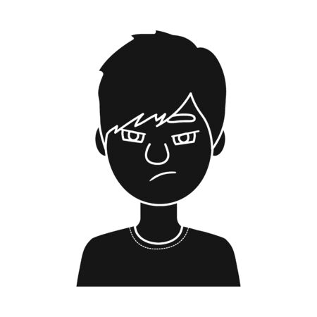 Vector design of guy and anger sign. Set of guy and emotion vector icon for stock.のイラスト素材