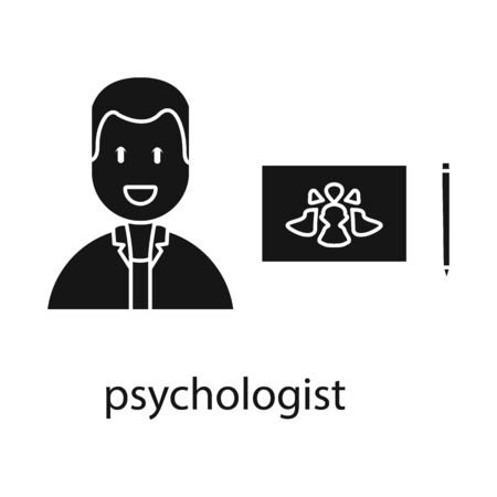 Isolated object of psychologist and therapy logo. Set of psychologist and psychology stock vector illustration.のイラスト素材