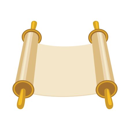 Vector illustration of scroll and parchment symbol. Graphic of scroll and bible stock symbol for web.のイラスト素材