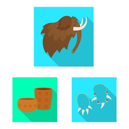 Isolated object of evolution and neolithic symbol. Collection of evolution and primeval stock symbol for web.のイラスト素材