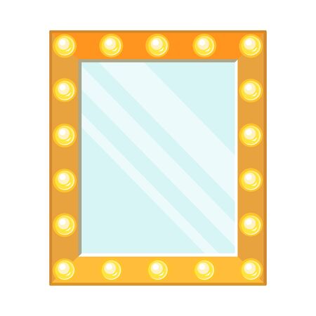 Isolated object of mirror and illuminated symbol. Graphic of mirror and film stock vector illustration.のイラスト素材