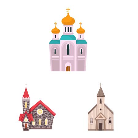 Vector design of religion and building icon. Set of religion and faith vector icon for stock.のイラスト素材