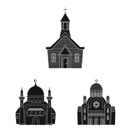 Vector illustration of house and parish icon. Set of house and building stock vector illustration.のイラスト素材