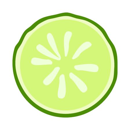 Vector illustration of cucumber and slice icon. Graphic of cucumber and circle stock symbol for web.のイラスト素材