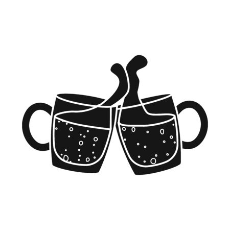 Vector design of beer and mug icon. Graphic of beer and glass stock vector illustration.のイラスト素材