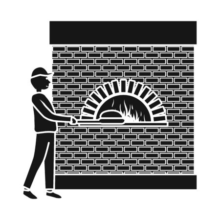 Vector design of baker and oven sign. Set of baker and bread vector icon for stock.のイラスト素材