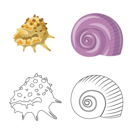 Vector design of animal and decoration icon. Set of animal and ocean stock symbol for web.のイラスト素材