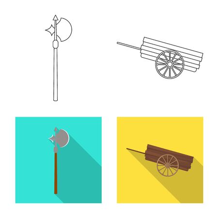 Vector illustration of old and culture icon. Set of old and renaissance vector icon for stock.のイラスト素材