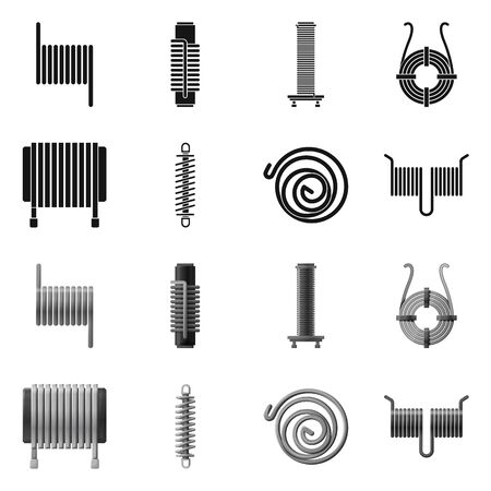 Vector design of compression and torsion logo. Collection of compression and technology vector icon for stock.のイラスト素材