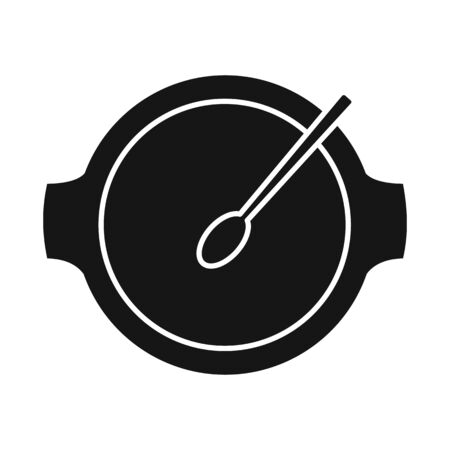 Isolated object of dish and spoon logo. Graphic of dish and bowl vector icon for stock.のイラスト素材