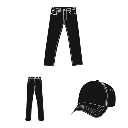 Vector illustration of man and clothing sign. Collection of man and wear stock symbol for web.のイラスト素材